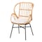 Baxton Studio Caelia Modern Bohemian Natural Brown Rattan and Black Metal Chair 207-12676 - alternate 1